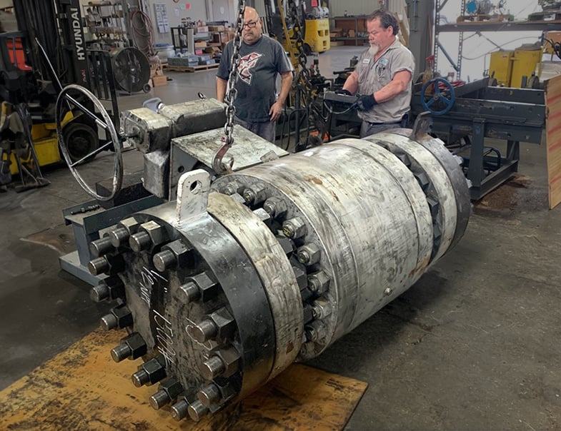 Valve test on a 20-inch, 1,500 lb trunnion ball valve