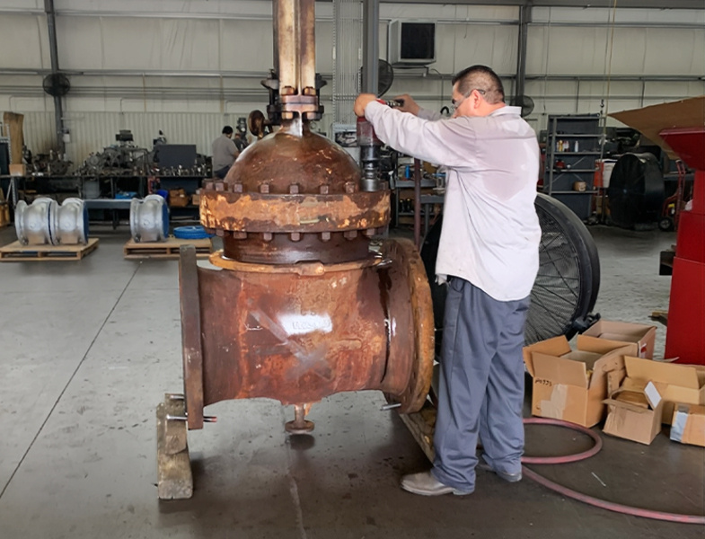 Repairing a 24-inch gate valve